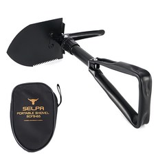 Chill Outdoor CLS多功能折疊鏟 附收納袋, 黑色, 1個