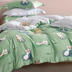 貝淇小舖 100%純天絲TENCEL 35cm床包兩用被四件組 King Size