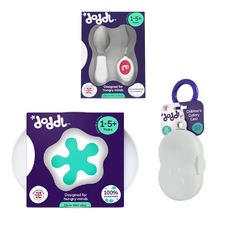 doddL 秒拾餐具 人體工學學習餐具 適合18個月以上, 草莓紅, 餐具*2+飛碟餐盤+攜帶盒, 1組