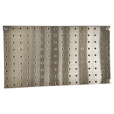 撥撥的架子 不鏽鋼洞洞板 40x22cm（毛絲面）+10cm掛勾（電鍍）5支, 1組