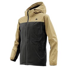 LOGOS 男款四向彈性風雨衣 防水透濕, 2XL, 卡其 + 黑色