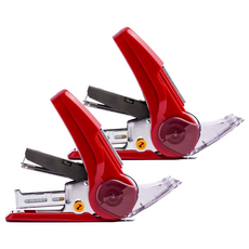 MAX 美克司 釘書機, Good Design設計大獎, 省力設計, 附透明收藏匣, 紅色, 2個