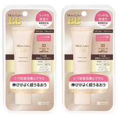 MEISHOKU 明色 MoistLabo保濕遮瑕精華BB霜 SPF50+ PA++++, 高遮瑕 高持妝 高耐汗 一瓶6效 快速完妝, 03 健康色, 30g, 2條