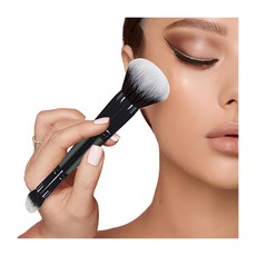 AHOYE 雙頭遮瑕粉底刷 柔軟纖維毛 輕巧便攜 單一顏色, ​單一顏色, 1支