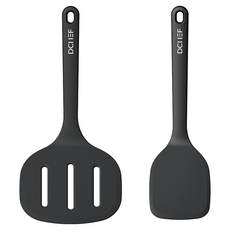 DAILYCHEF 2件組 巨型鍋鏟320*150mm + 標準型鍋鏟320*90mm, 黑色, 1組
