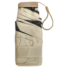 口袋傘 UPF50+ 190T碰擊布, 奶灰黃, 1支