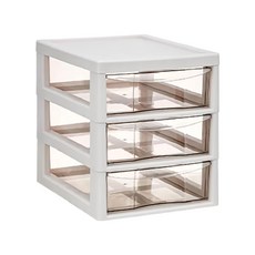 LILIKOKO 哩哩摳摳 辦公文件收納櫃, 3層, 白色 + 透明色