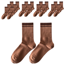 小麥購物 奶茶色系中筒襪 E002 24g 10雙