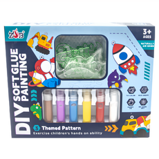 OhBabyLaugh 免烤膠畫 A3 恐龍款 3+ ages naturally air-dried DIY, 綠色, 1盒