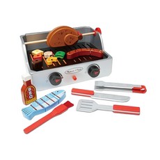 Melissa&Doug 瑪莉莎 玩食趣, 豪華燒烤 銀色 + 紅色, 1組