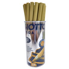義大利GIOTTO MEGA 六角胖鉛筆24支入 0.55cm超粗筆芯, 金銀色, 1組