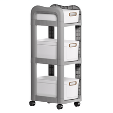 STYLE 格調 多功能活動式收納推車 Set 三層, 帶萬向滾輪,可拆卸獨立使用, RA-063-GR, 3層