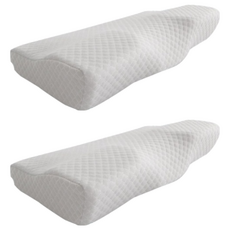 LIV MOM 3D記憶枕 附枕套, 50 x 30 x 5~10cm, 白色, 2組