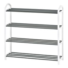 ikloo 宜酷屋 簡約風四層開放鞋架 61.5 x 19 x 62cm, 白色, 1組