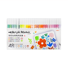 TEMPO 節奏牌 壓克力丙烯馬克筆 Set 48色, 色彩鮮豔 自然疊色, 不易掉色 使用方便, 覆蓋力強 用途廣泛, 1盒