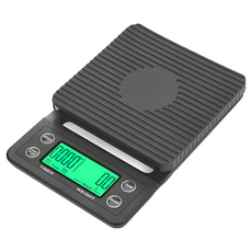 REQIR 3KG/0.1g咖啡秤電池款計時 附隔熱墊 黑色, 1個