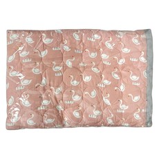 ahtty blanc 兒童印花防滑涼感墊 人造絲睡墊, Pink Swan 粉紅天鵝, 1個