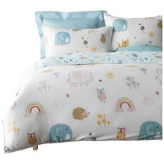 HOLA 和樂家居 森林動物好朋友天絲防蟎抗菌被套單人 1.2kg, 1件