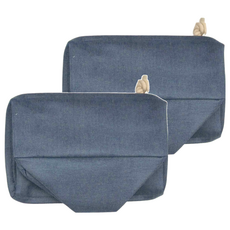 棉麻收納籃 結實提手設計 大容量儲物空間 健康無異味, 深海藍, 2個