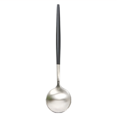 HOLA 和樂家居 克萊歐不鏽鋼點心匙 12.5cm, 黑銀色, 1支