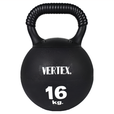 VERTEX 橡膠壺鈴2.0 甩壺鈴 Kettlebell 16KG 安全壺鈴 送安全節 居家健身 健身兼用, 黑色, 1個