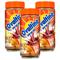 Ovaltine 阿華田 營養巧克力麥芽飲品，含21種營養，5種礦物質、7種維生素、8種必需胺基酸、膳食纖維, 400g, 1入, 3罐