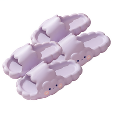 雲朵拖鞋 兩雙入 柔軟舒適 防滑耐磨 室內拖鞋 男女通用, 250mm, 紫色