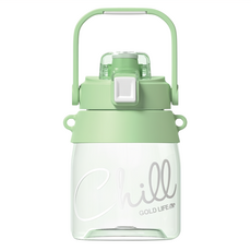 GOLD LIFE 呼乾杯 Tritan材質 水壺, 文青綠, 1L, 1個