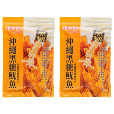 珍珍 沖繩黑糖魷魚, 上等新鮮魷魚 微波加熱後香氣四溢, 75g, 2包
