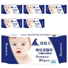 KENNEX 肯尼士 幼兒柔濕巾 加厚 溫和配方 RO純水, 45g, 80張, 6包