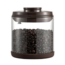 德利生活 密封玻璃咖啡罐 1.2L, 1個, 棕色