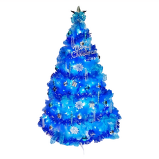 摩達客 豪華版晶透聖誕樹+100燈LED燈串 YS-CT04606 120cm 聖誕裝飾, 藍色