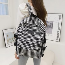 FROM HEAVEN 女性用 Gatt 千鳥格後背包 H807, 黑色