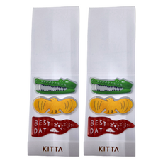 KING JIM KITTA 繡片貼 + 紙膠帶 15x50mm, 透明, 2組