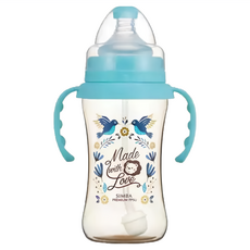 Simba 小獅王辛巴 PPSU自動把手寬口雙凹中奶瓶, 天藍色, 270ml, 1入