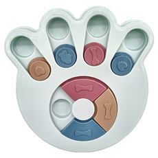 寵物益智藏食盤 約247g, 爪印 藍色, 1個