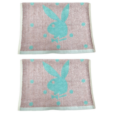 PLAYBOY 閃爍星空毛巾 33*76CM 110G 100%棉 台灣製, 綠白, 2條