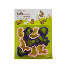 Cakeland 動物餅模10件組, PS樹脂耐熱80度，耐冷-30度，日本製造, NO-752, 1組