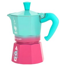 BIALeTTI 拜雷提 魷魚遊戲聯名 經典摩卡壺3杯份 130ml, 粉紅色 + 淺綠色, 1個