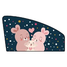 WE CHAMP 汽車前排正駕加厚款遮陽簾 WTB-094, 兔子家族 粉紅色, 1個