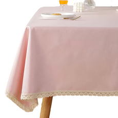 米禾 日式拷克邊防水桌巾 260 x 140cm, 櫻花粉, 1個