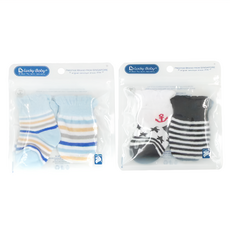 Lucky Baby 新生兒純棉護手套襪套2件組-B (S280), 0-6個月適用, 手套 8 x 6.5cm 襪套 8 x 7.5cm
