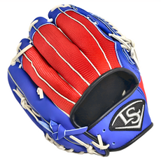 LOUISVILLE Slugger 棒壘手套 輕量系列2.0 十字 LB33402CT02 600g, 藍色 + 紅色, 1個