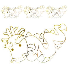 AMOS 阿摩司 壓克力模型版 S-122 適用年齡: 三歲以上, 神氣龍 透明 + 黃色, 4個