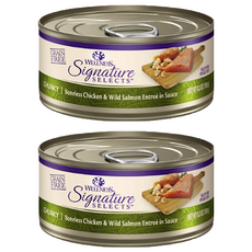 WELLNESS 寵物健康 貓用 SS 名廚特選主食罐, 鮮雞肉塊 + 野生鮭魚, 79g, 2罐