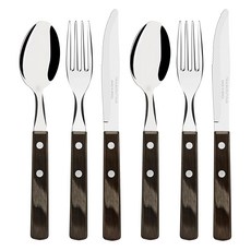 Tramontina Polywood 木柄餐具組 深棕色, 餐刀 2入 + 餐叉 2入 + 餐匙 2入, 6個