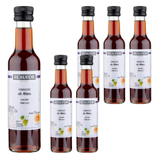 BEAUFOR 堡芙 雪莉醋，法國最大酒醋集團，傳統配方調和，7%酸度，適用於醬料調製、醃漬、蔬菜，250ml, 6瓶