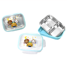 嶸の家 不鏽鋼分隔便當盒 650ml, 21 × 15.4 × 5.8cm, SUS304, 6個