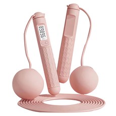 MICHAEL FITNESS 麥克健身 兩用跳繩 調節繩+負重大球 靜音軸承 360度旋轉 減肥專用 精準計數器, 粉色, 有繩280cm可調節，無繩25cm可調節, 1組