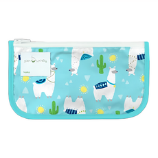 green sprouts 小綠芽 可重複使用食物袋 零食袋或小物收納袋 兩件組 17.8 x 9.8 cm, 羊駝寶寶